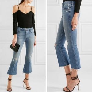 Mother Nomad Crop Fray in Twice As Nice Cropped Flare Leg Jeans Capris size 28